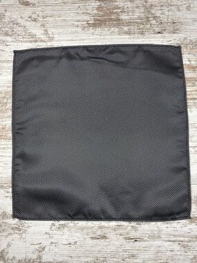 Black Silver Pocket Square Micro Dot Silk Blend Men’s Formal Wedding